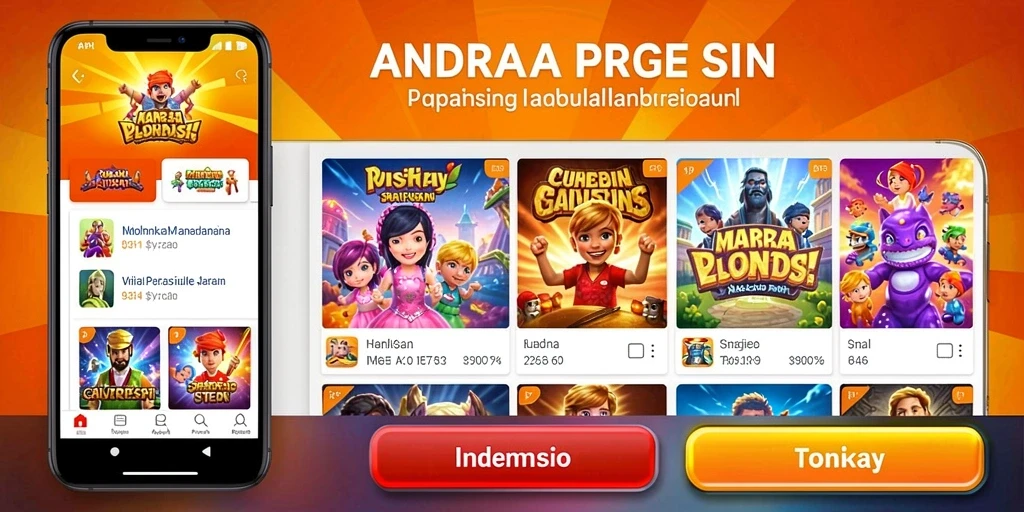 Pengaturan yang indah dan penuh warna dalam game.