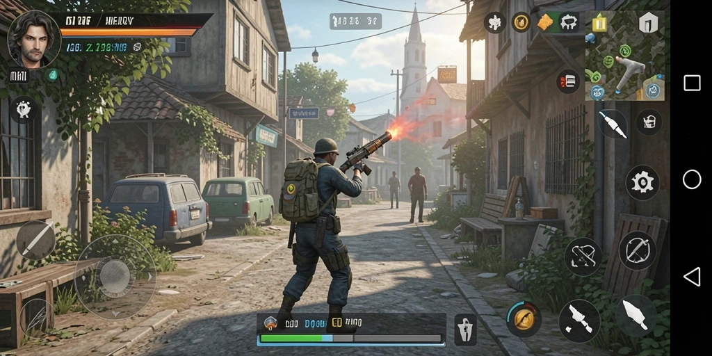 Screenshot gameplay yang menunjukkan aksi seru di AA666.
